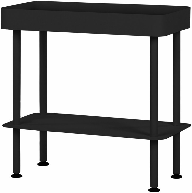Console avec plateau et étagère en acier noire Nolle - noo.ma - The Cool Republic