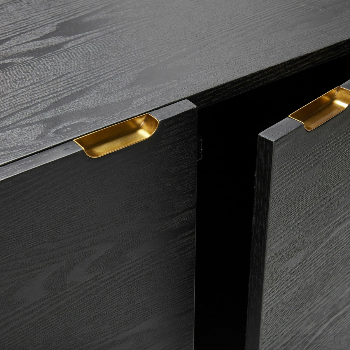 Console en bois de frêne noir et laiton - Hübsch - The Cool Republic