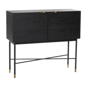 Console en bois de frêne noir et laiton - Hübsch - The Cool Republic