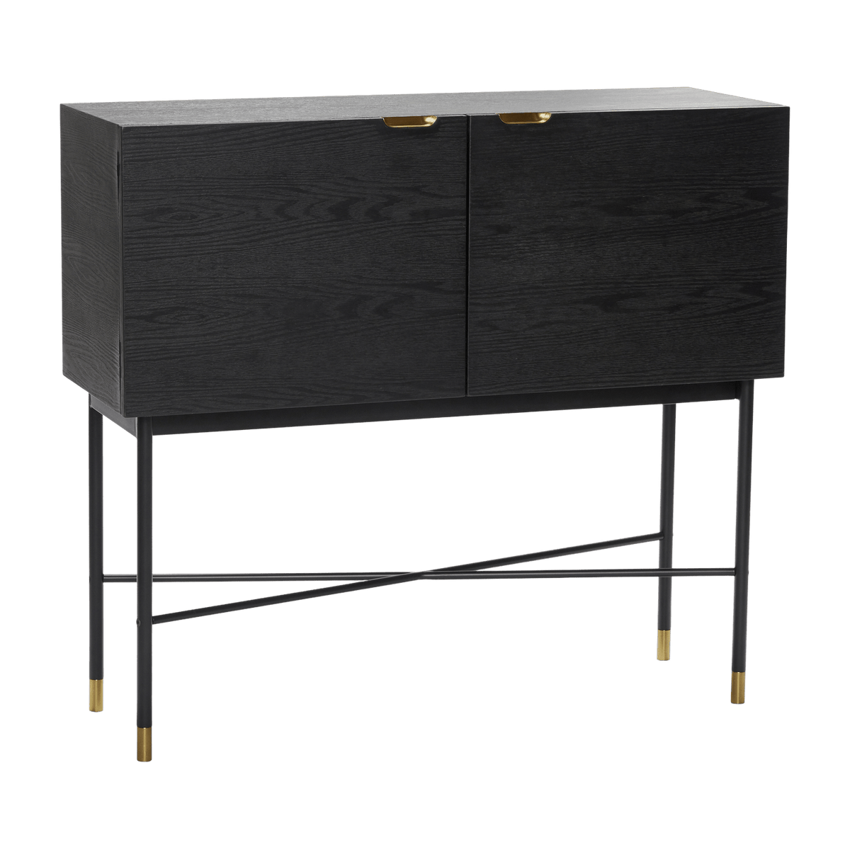 Console en bois de frêne noir et laiton - Hübsch - The Cool Republic