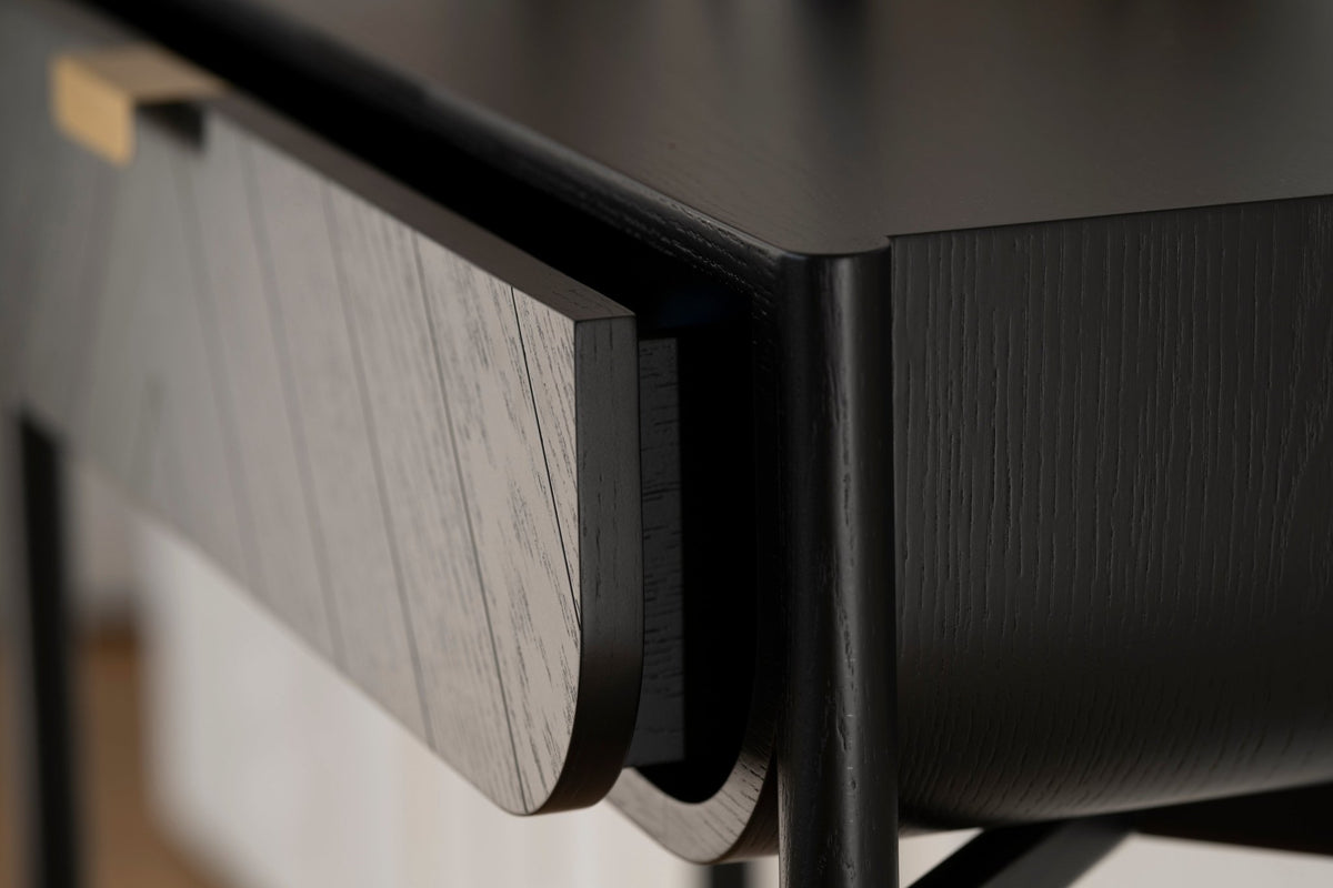 Console en chêne teinté noir 100 x 36,5 x 90 cm Marius - Hartô - The Cool Republic