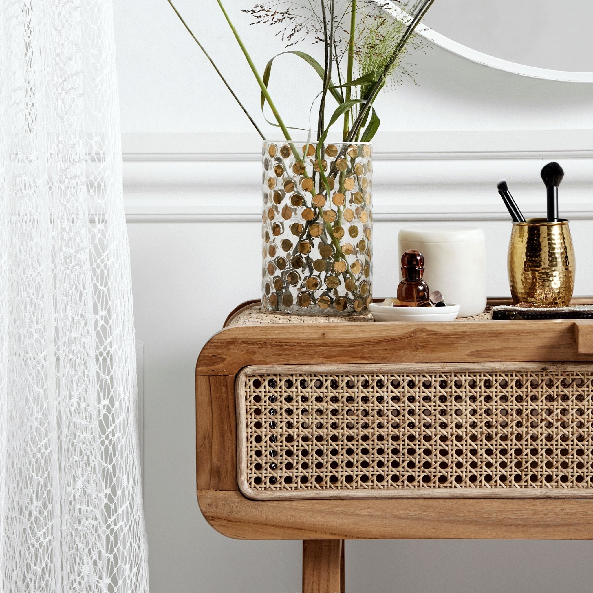 Console en teck et cannage - Nordal - The Cool Republic