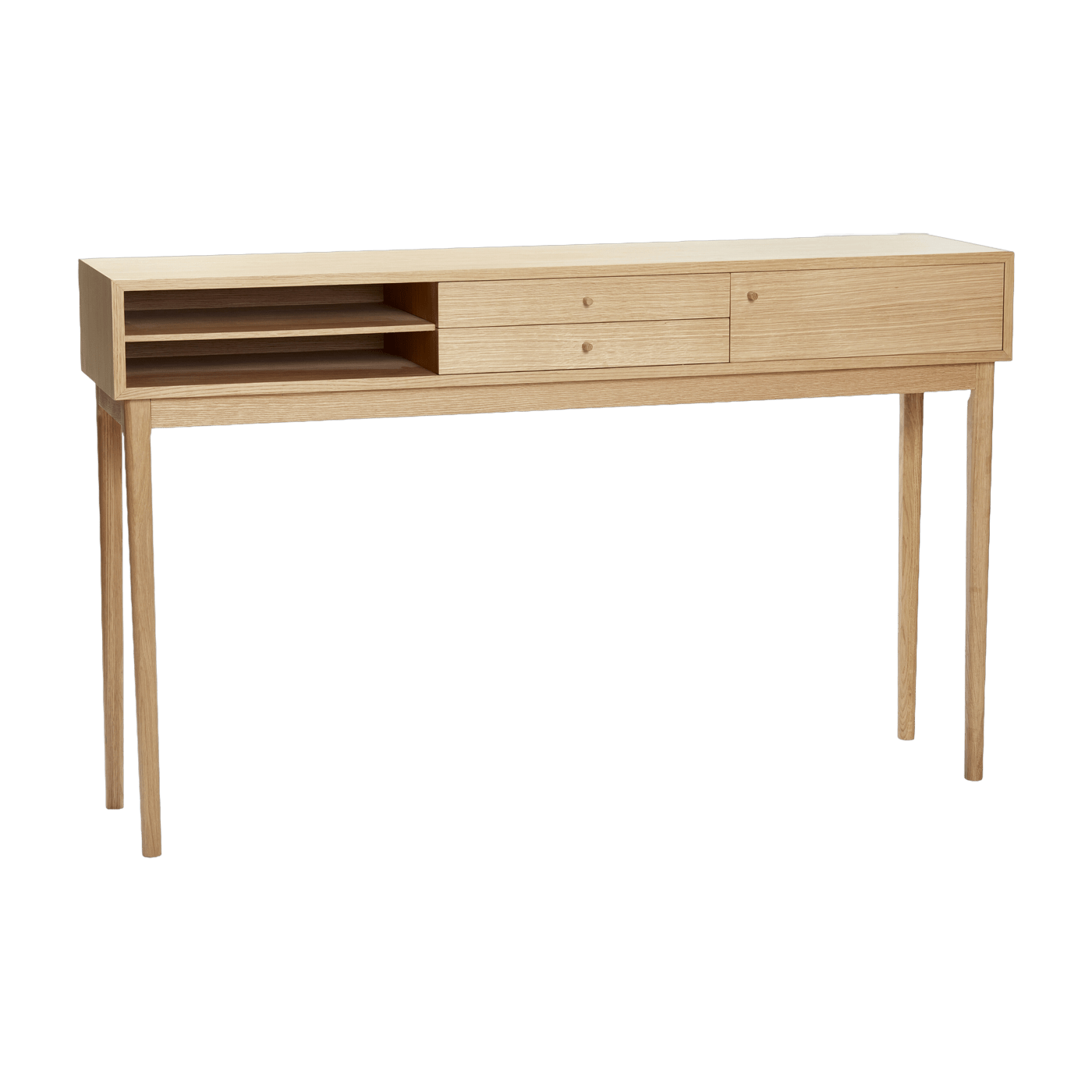 Console haute en bois de chêne avec 5 compartiments - Hübsch - The Cool Republic