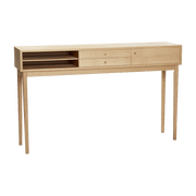Console haute en bois de chêne avec 5 compartiments - Hübsch - The Cool Republic