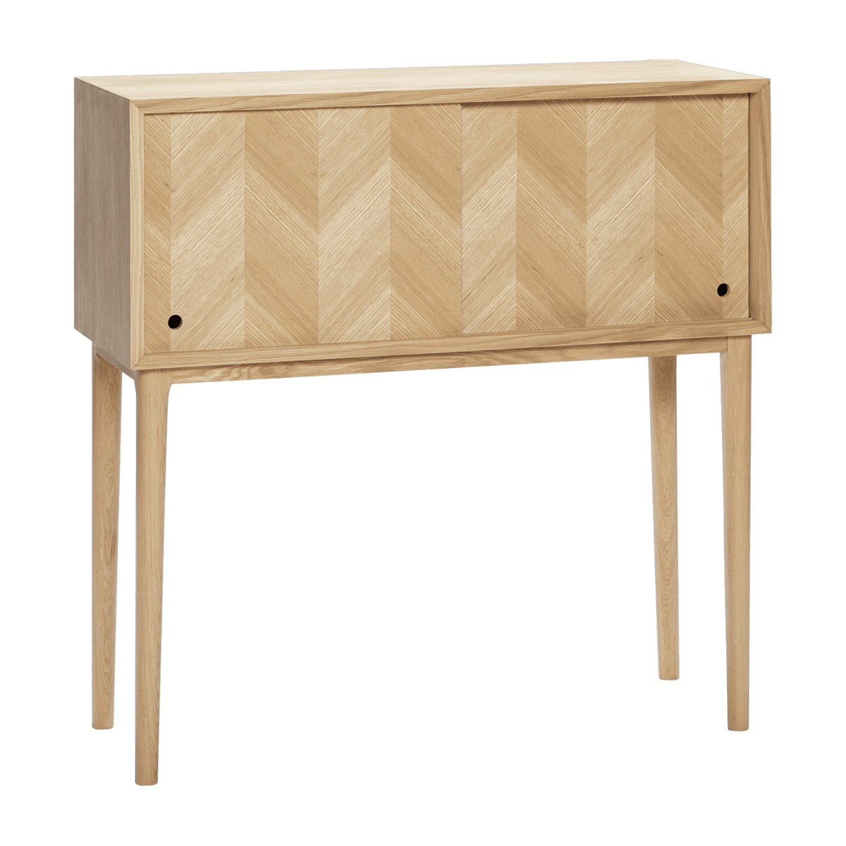 Console motif chevron en bois de chêne clair - Hübsch - The Cool Republic