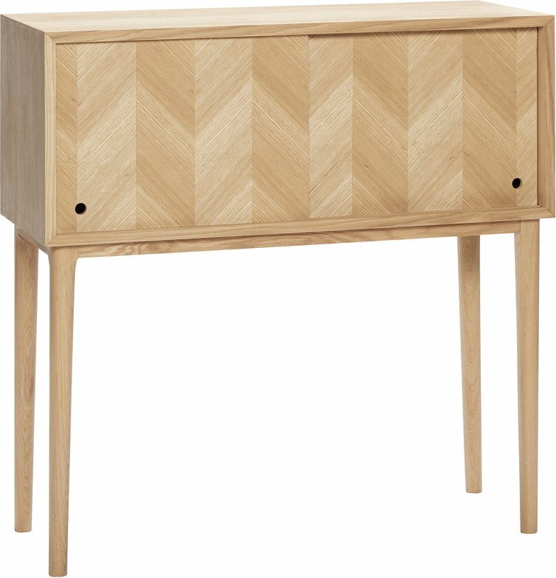 Console motif chevron en bois de chêne clair - Hübsch - The Cool Republic