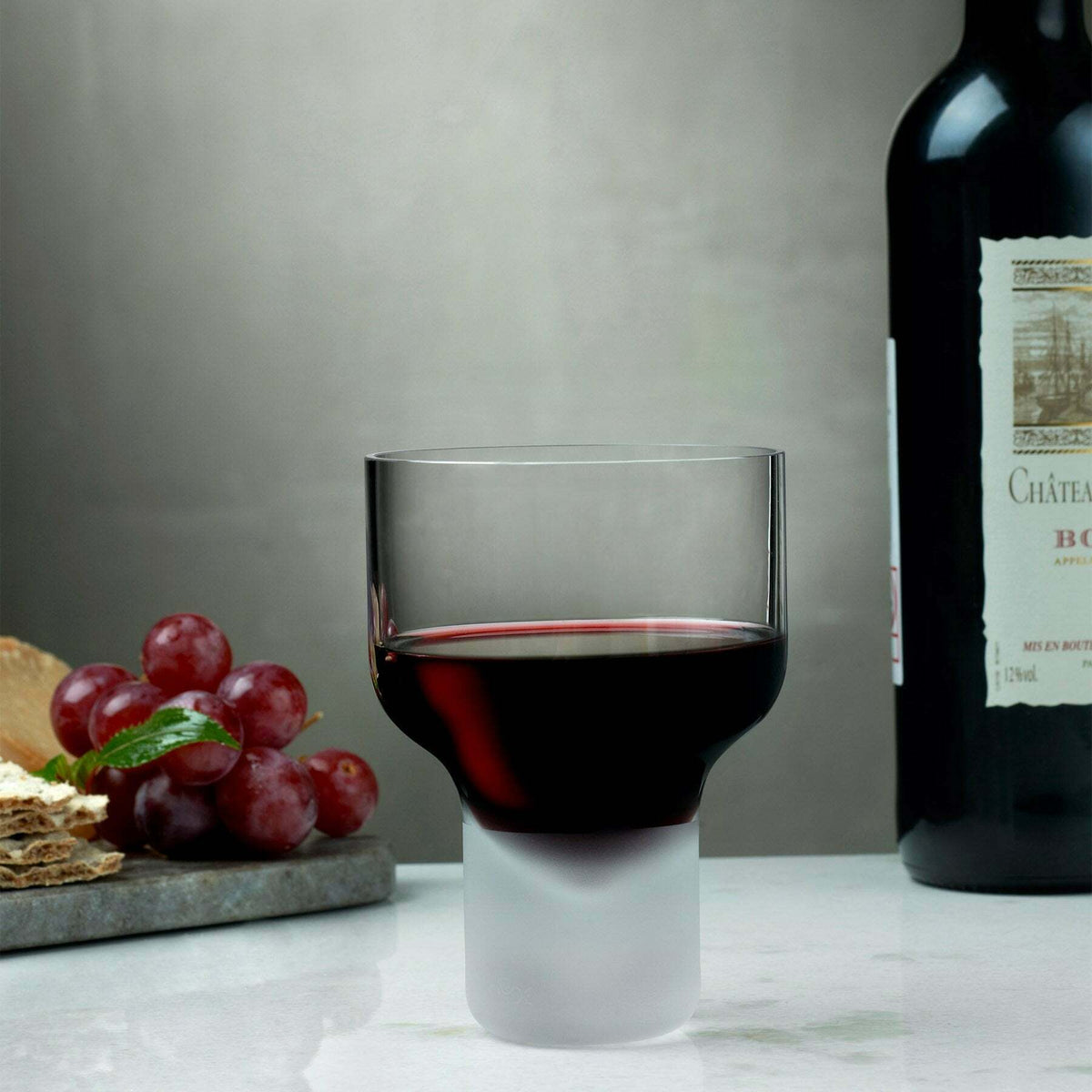 Contour Set of 2 Wine Glasses With Sandblasted Base - (Ensemble de 2 verres à vin Contour avec base sablée) Nude Glass - The Cool Republic