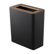 Corbeille rectangulaire en acier noir et bois Rin - Yamazaki - The Cool Republic