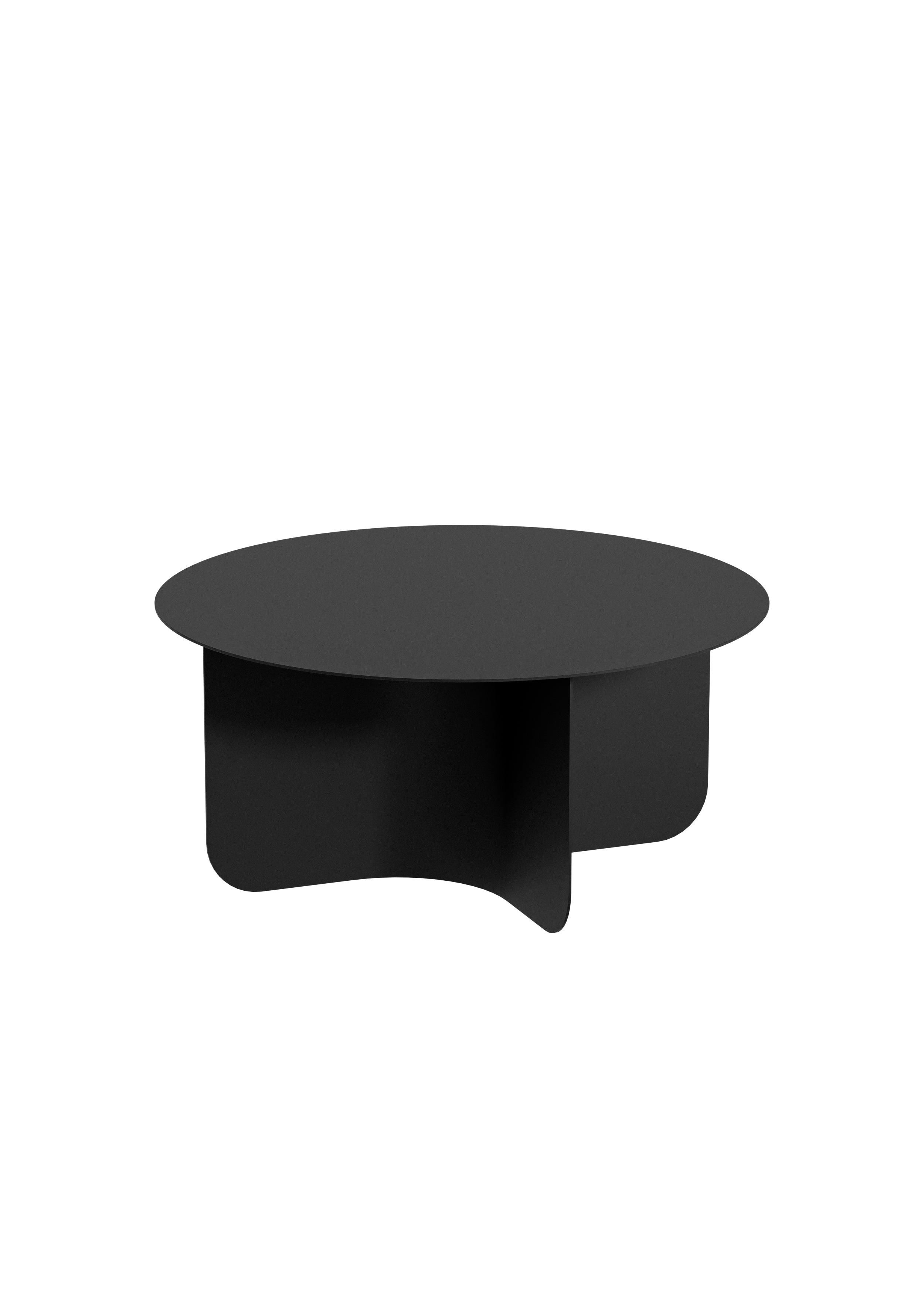 Table basse ronde en acier noir 65x30cm Miro - Metallbude