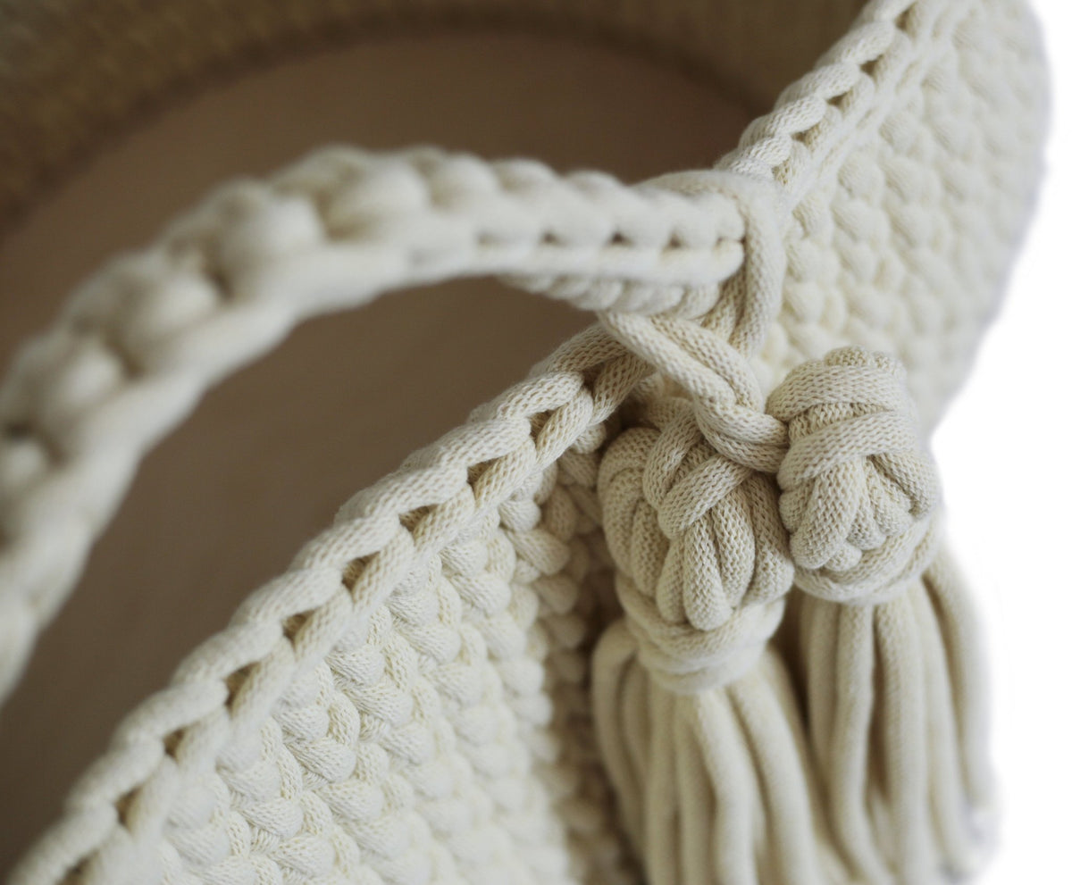Couffin en crochet beige et matelas Moses - Happy Moses - The Cool Republic