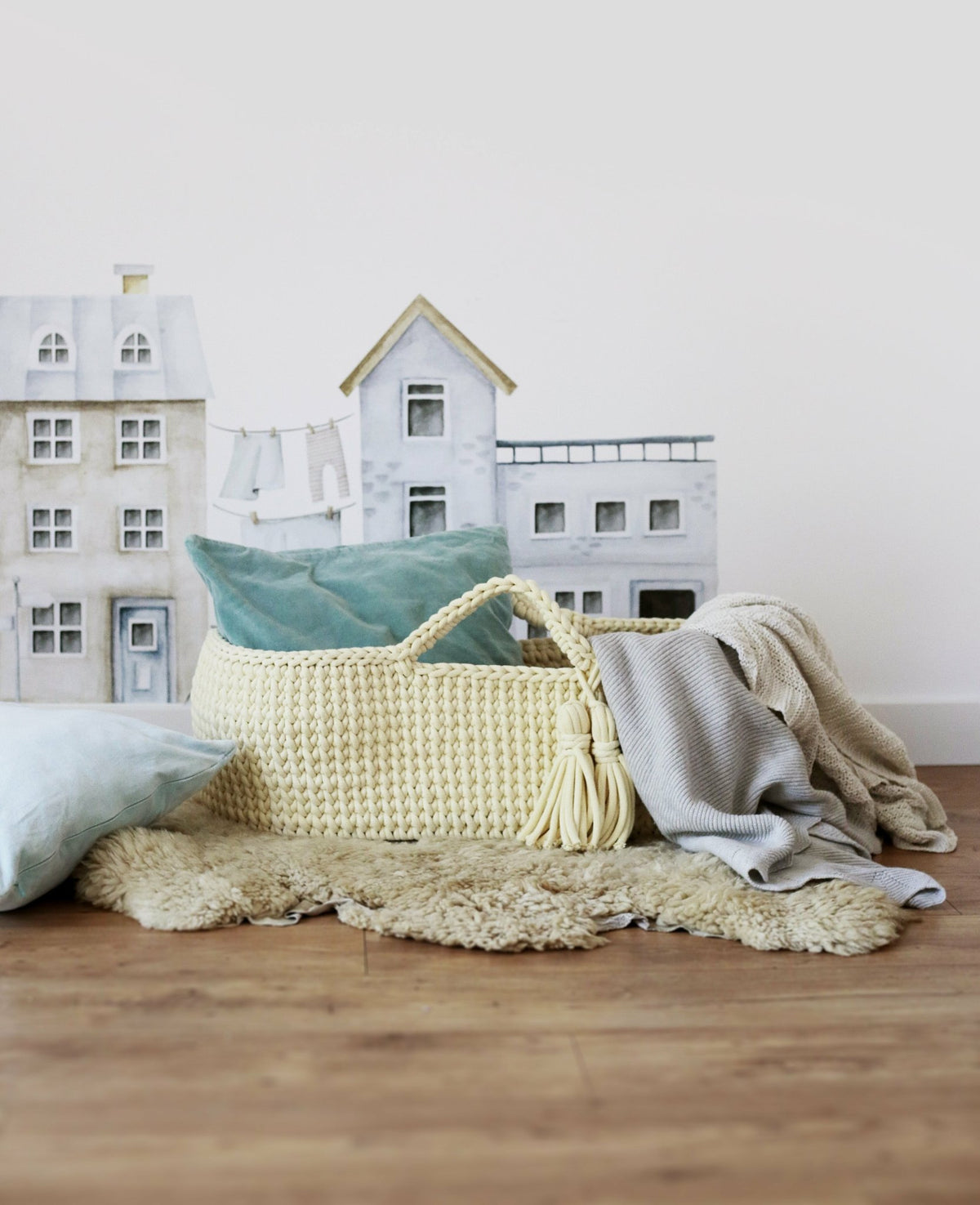 Couffin en crochet beige et matelas Moses - Happy Moses - The Cool Republic