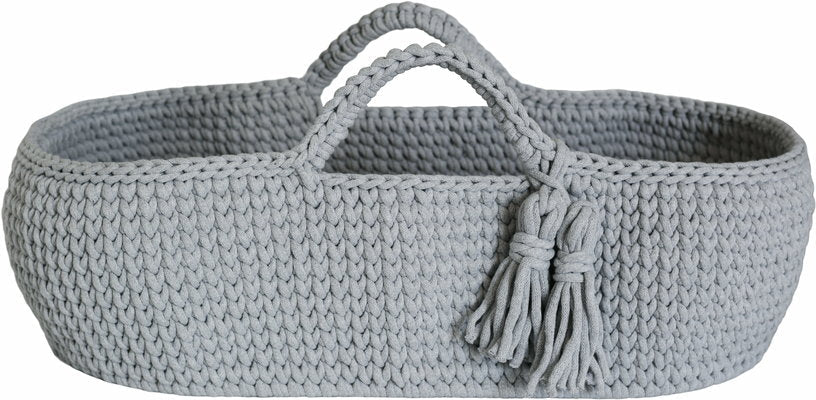 Couffin en crochet gris clair et matelas Moses - Happy Moses - The Cool Republic