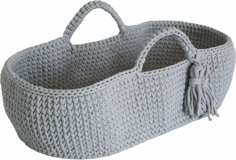 Couffin en crochet gris clair et matelas Moses - Happy Moses - The Cool Republic