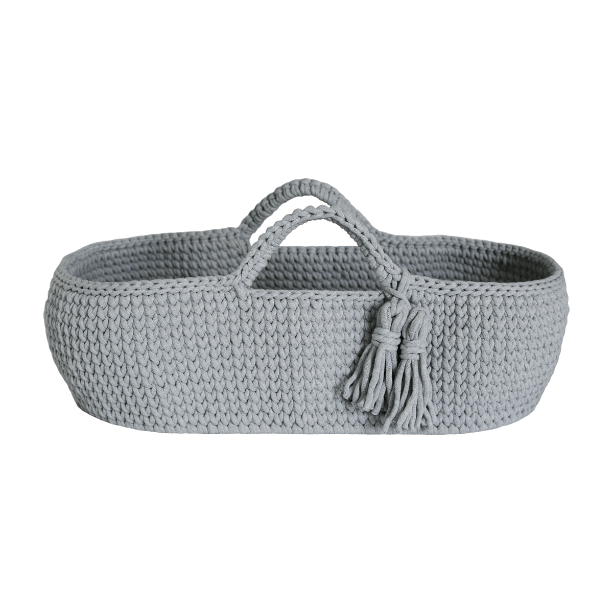 Couffin en crochet gris clair et matelas Moses - Happy Moses - The Cool Republic