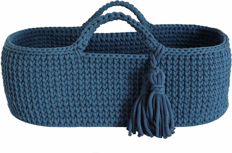 Couffin en crochet pétrole et matelas Moses - Happy Moses - The Cool Republic