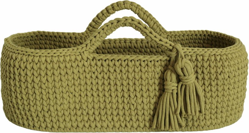 Couffin en crochet vert et matelas Moses - Happy Moses - The Cool Republic