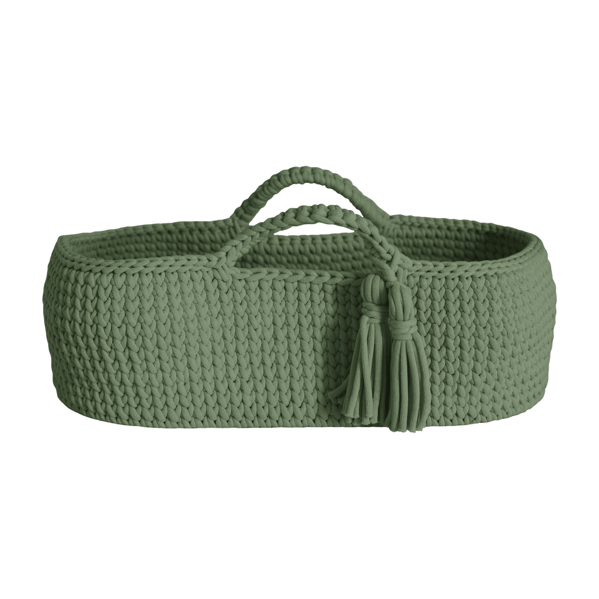 Couffin en crochet vert sauge et matelas Moses - Happy Moses - The Cool Republic