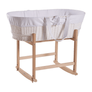 White natural fiber bassinet with white lining Moses - Happy Moses - The Cool Republic
