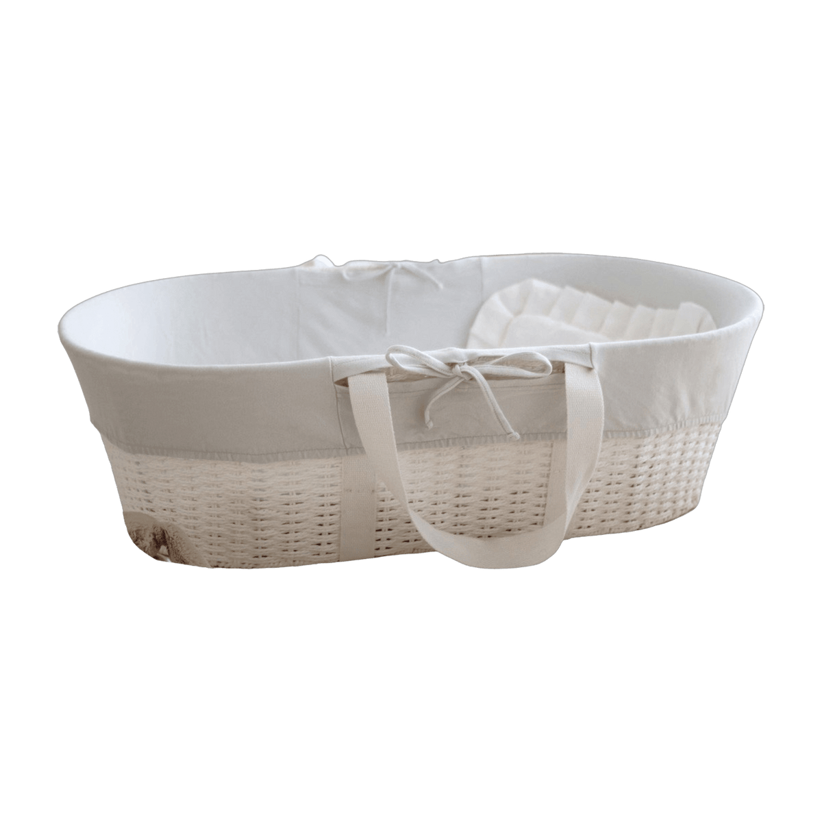Couffin en fibres naturelles blanc et revêtement gris Moses - Happy Moses - The Cool Republic