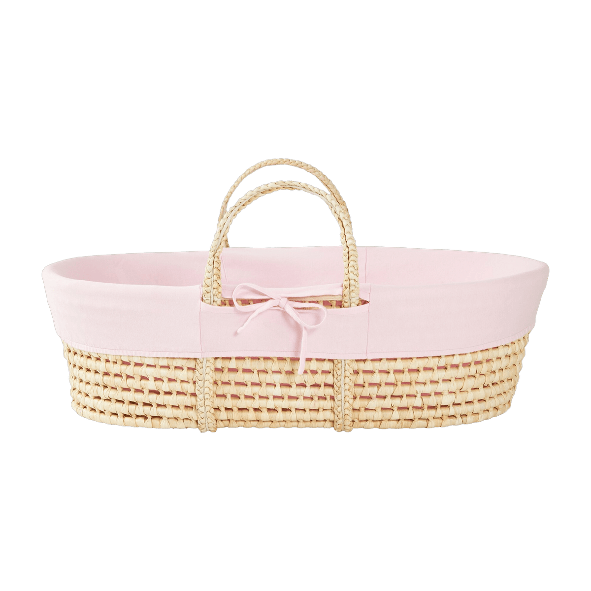 Couffin en fibres naturelles et revêtement rose Moses - Happy Moses - The Cool Republic