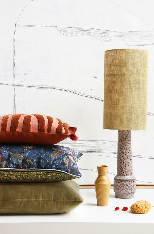 Coussin à double face imprimé floral bleu 35 x 60 cm Doris - Hkliving - The Cool Republic
