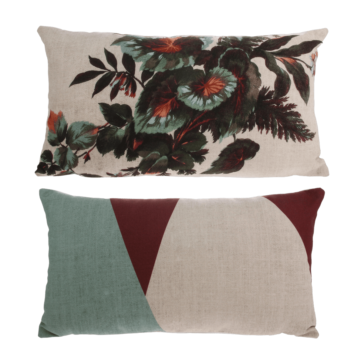 Coussin à imprimés fleuris verts 35 x 60 cm Kyoto - HKliving - The Cool Republic