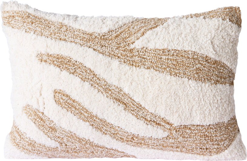 Coussin blanc à motifs beiges 35 x 55 cm - HKliving - The Cool Republic