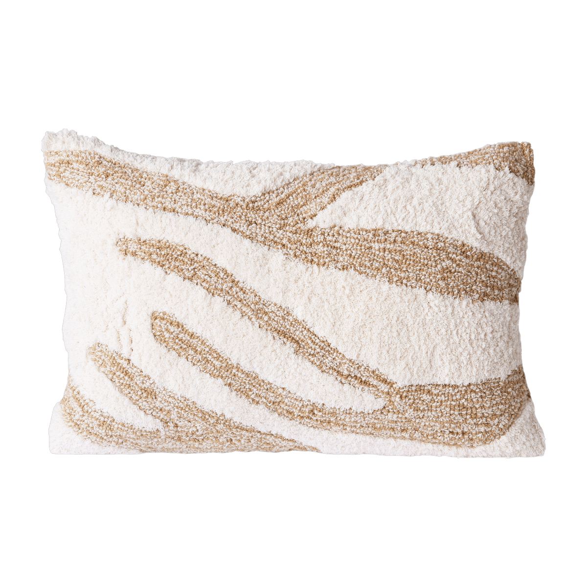 Coussin blanc à motifs beiges 35 x 55 cm - HKliving - The Cool Republic