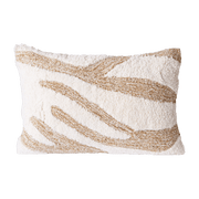 Coussin blanc à motifs beiges 35 x 55 cm - HKliving - The Cool Republic