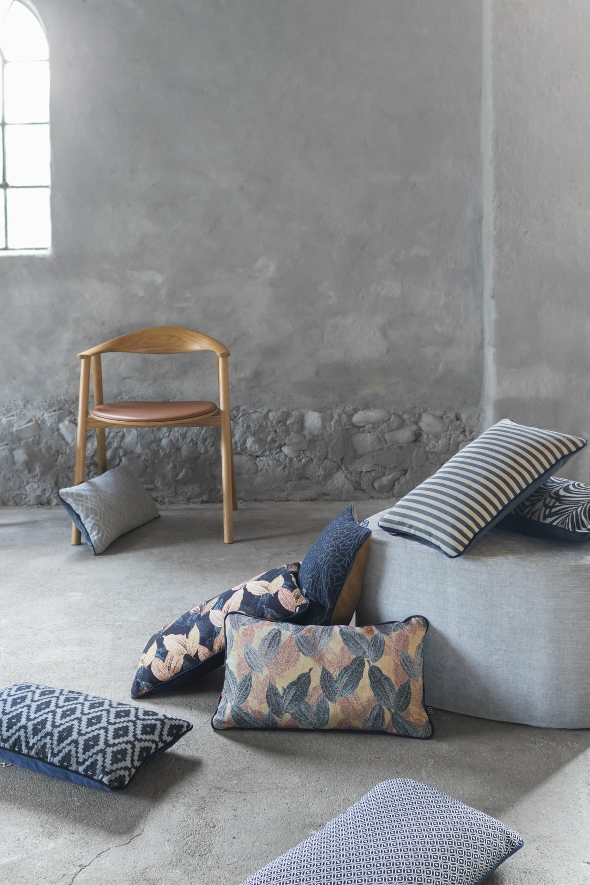 Blue Leaves Cushion 50x30 cm - Mette Ditmer - The Cool Republic
