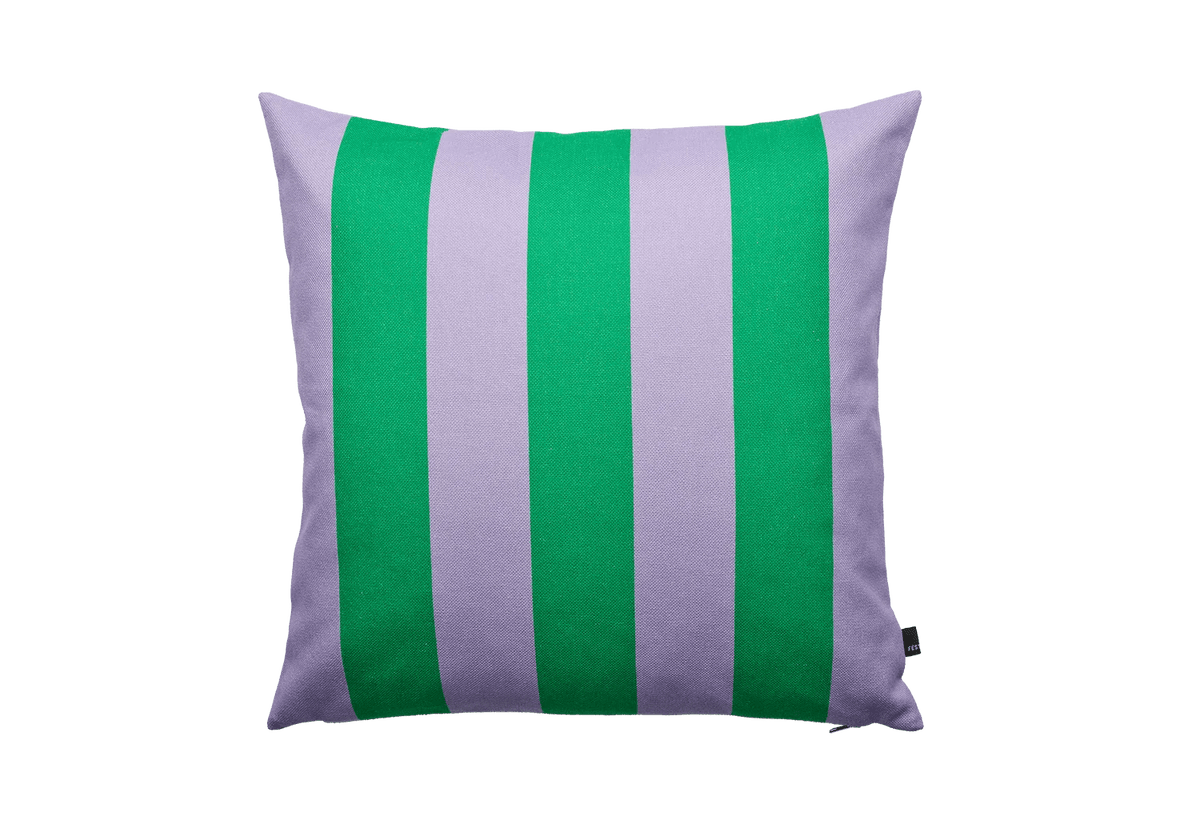 Coussin carré à rayures en tissu vert et violet 60x60cm Striped - Fest Amsterdam - The Cool Republic