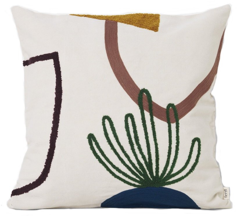 Coussin carré en coton blanc island Mirage - Ferm Living - The Cool Republic
