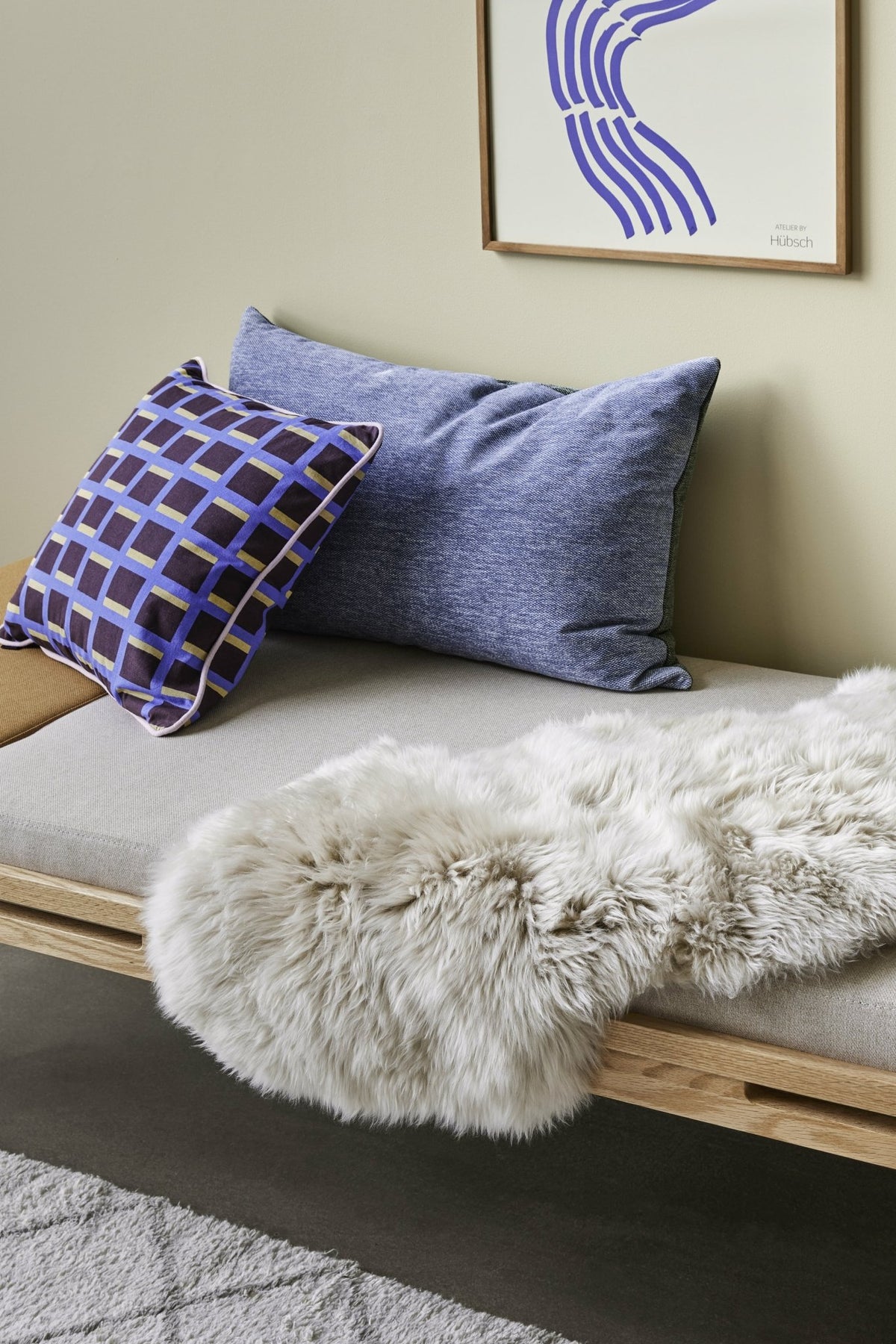 Agenda Cushion Multicolour/Brown/Blue - Hübsch - The Cool Republic