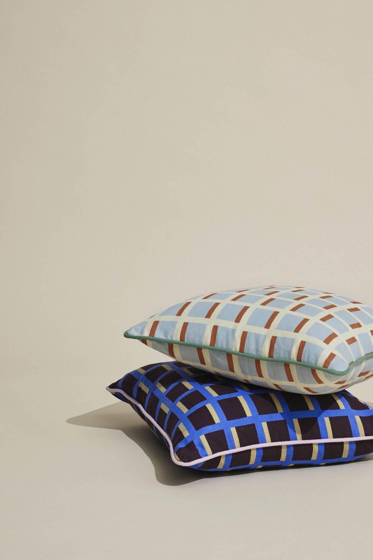 Agenda Cushion Multicolour/Brown/Blue - Hübsch - The Cool Republic