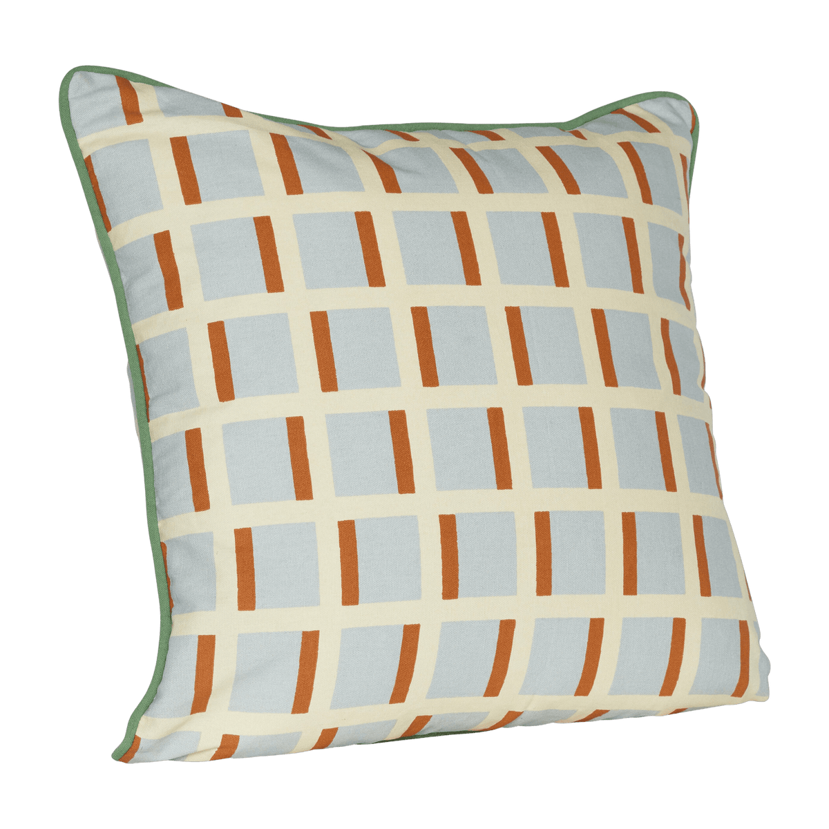 Coussin carré en coton gris et sable 50 cm - Hübsch - The Cool Republic
