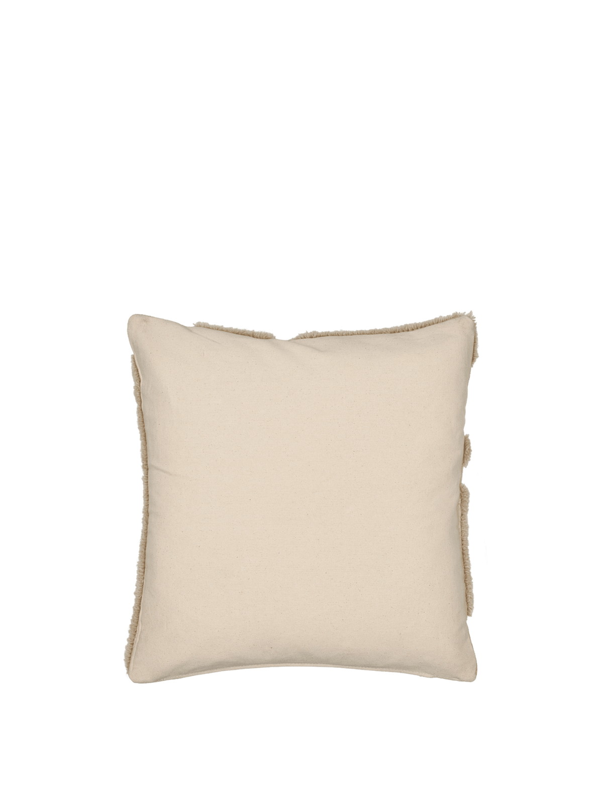 Coussin carré en laine tufté blanc et beige 50 x 50 cm Cilla - Ferm Living - The Cool Republic