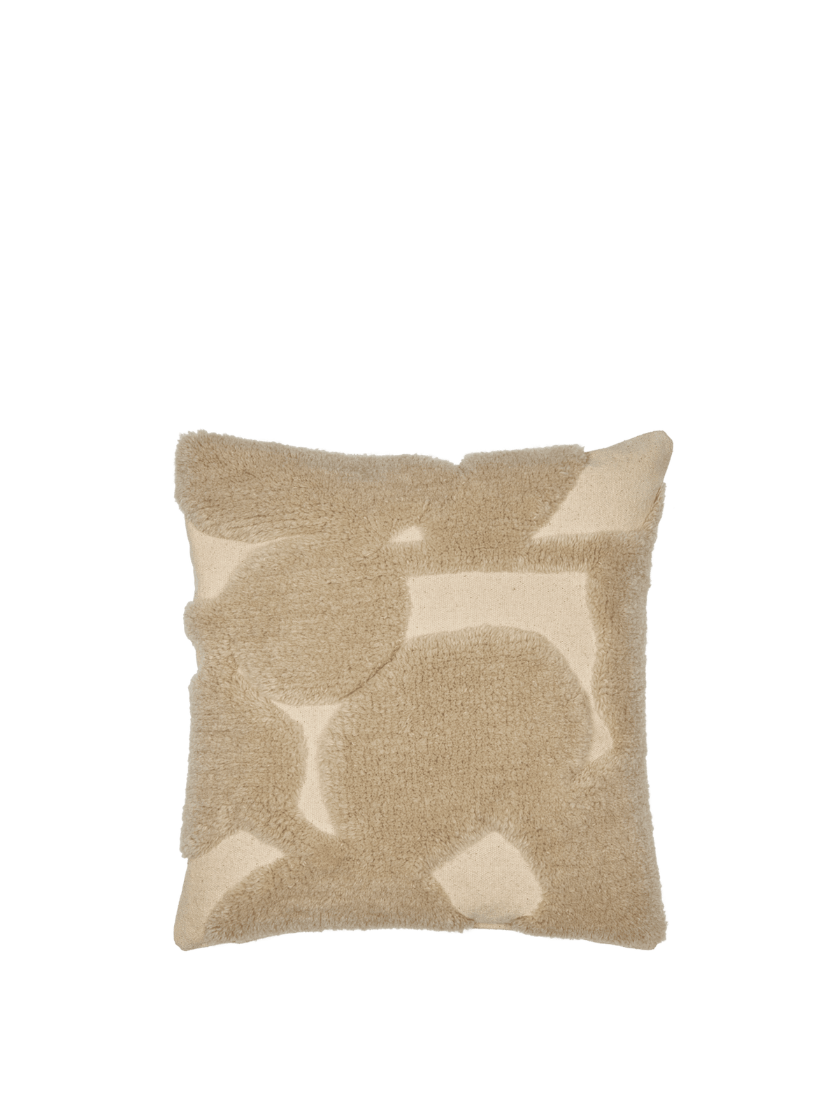 Coussin carré en laine tufté blanc et beige 50 x 50 cm Cilla - Ferm Living - The Cool Republic