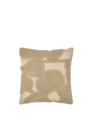 Coussin carré en laine tufté blanc et beige 50 x 50 cm Cilla - Ferm Living - The Cool Republic