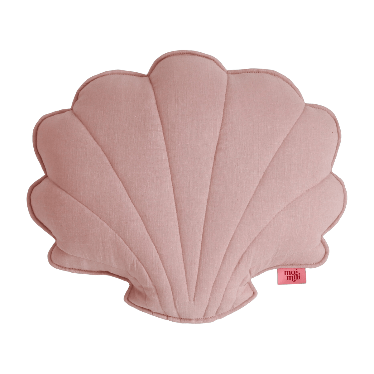 Coussin coquillage en lin rose poudré Shells - Moi Mili - The Cool Republic