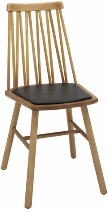 Coussin d'assise pour chaise en cuir reconstitué noir ZigZag - Hans K - The Cool Republic