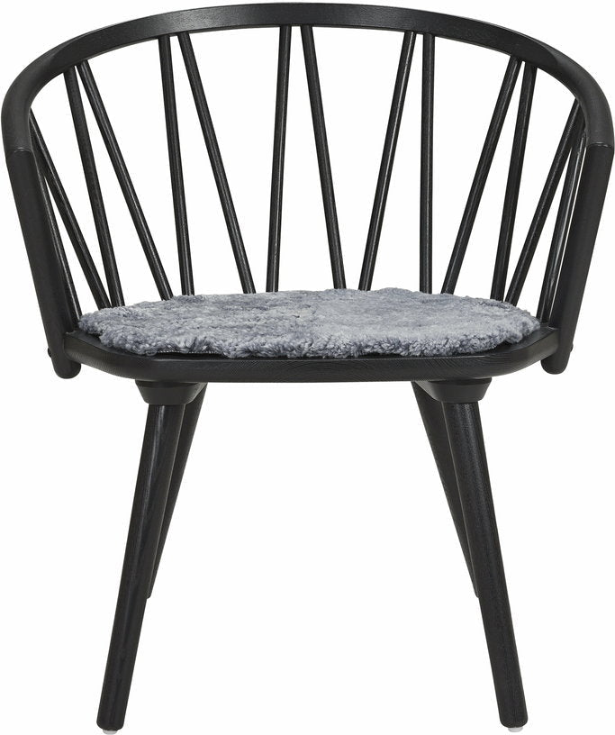 Coussin d'assise pour fauteuil lounge en peau de mouton graphite ZigZag - Hans K - The Cool Republic