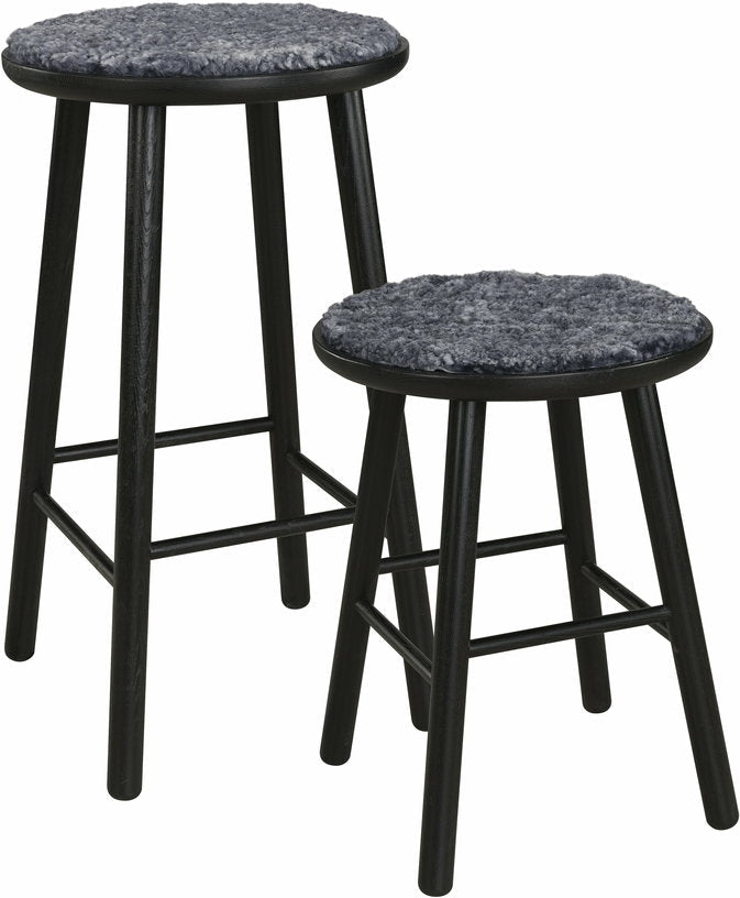 Coussin d'assise pour tabouret en peau de mouton graphite ZigZag - Hans K - The Cool Republic