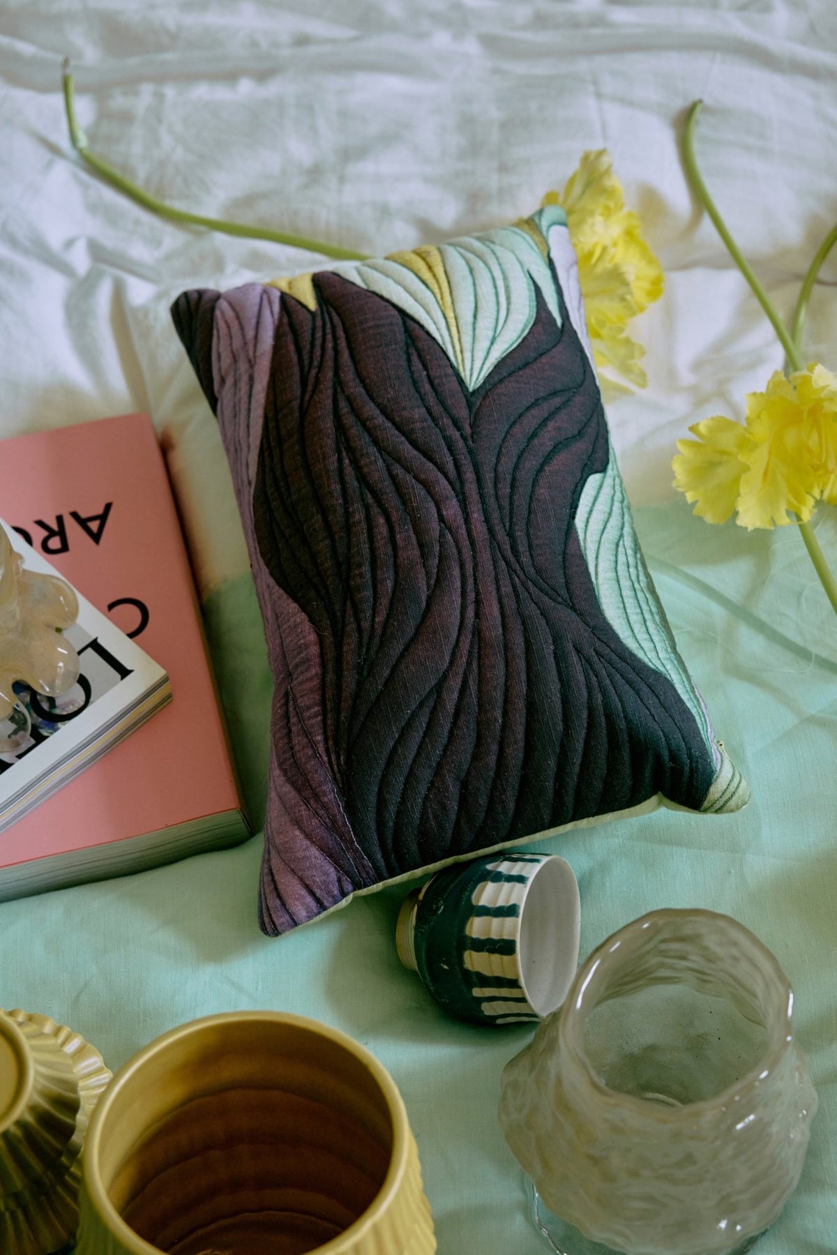 Coussin en coton 50x30cm Aquarelles - HKliving - The Cool Republic