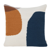 Coussin en laine bleu et orange Kelim - Ferm Living - The Cool Republic