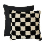 Coussin en laine damier noir et blanc 50 x 50 cm Statement - HKliving - The Cool Republic