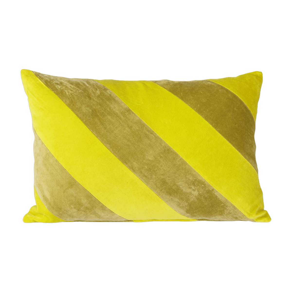 Coussin en velours rayé jaune et vert 40 x 60 cm - Hkliving - The Cool Republic