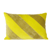 Coussin en velours rayé jaune et vert 40 x 60 cm - Hkliving - The Cool Republic