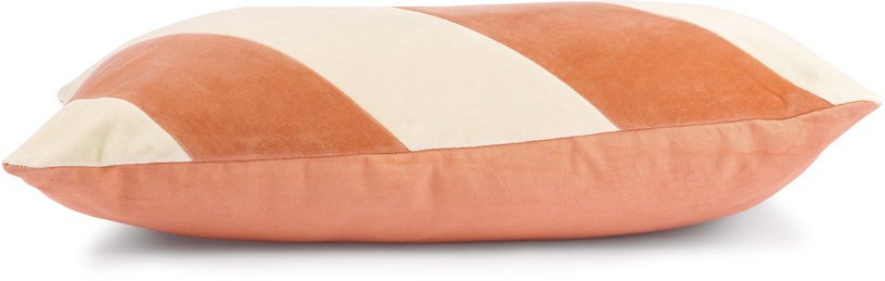Coussin en velours rayé pêche et crème 40 x 60 cm - HKliving - The Cool Republic