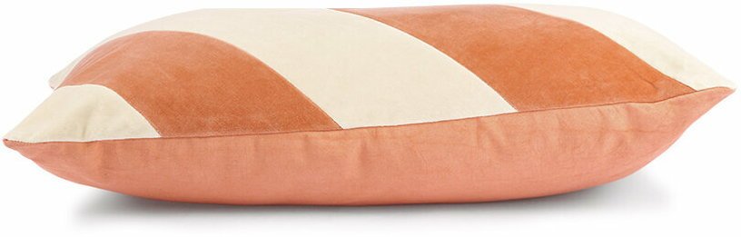 Coussin en velours rayé pêche et crème 40 x 60 cm - HKliving - The Cool Republic