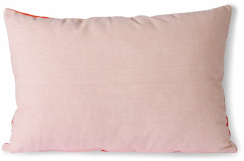 Coussin en velours rayé rose et rouge 40 x 60 cm - Hkliving - The Cool Republic